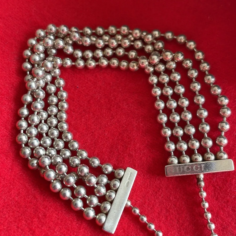 GUCCI Silver Interlocking Double G Station Bracelet - Picture 4 of 4